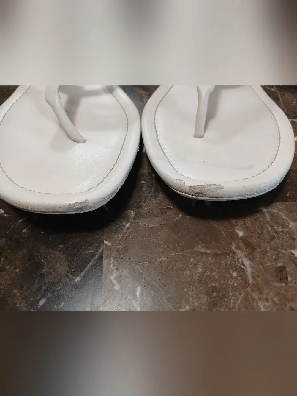 Coach White Cutout Logo Thong Sandals